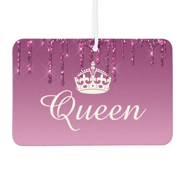 Air Freshener - Queen Crown Drip Glitter Magenta (Front)