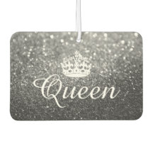 Air Freshener - Queen Crown Glitter Silver