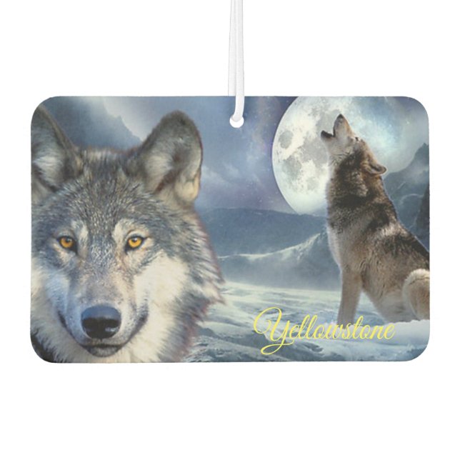 Air Freshner-Yellowstone Wolf Car Air Freshener (Front)