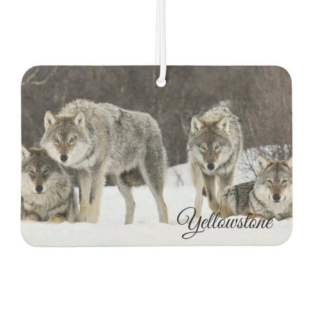 Air Freshner-Yellowstone Wolves Car Air Freshener (Front)