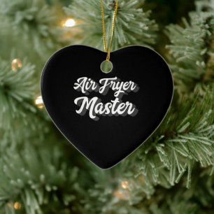 Air Fryer Master Cook Food Love  Retro Chicken Ceramic Tree Decoration