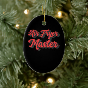 Air Fryer Master Cook Food Lover Gift Love Chicken Ceramic Tree Decoration