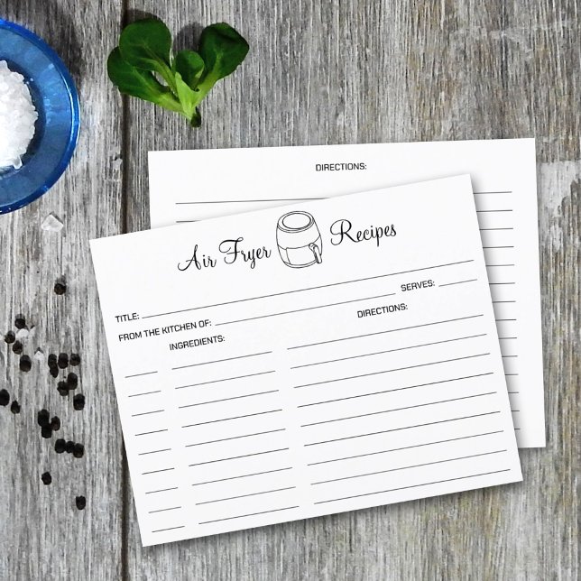 Air Fryer Simple Culinary Recipe Card (Creator Uploaded)