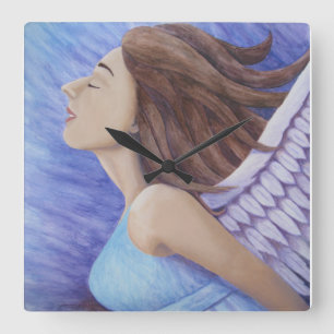 Air Goddess Flying Square Wall Clock