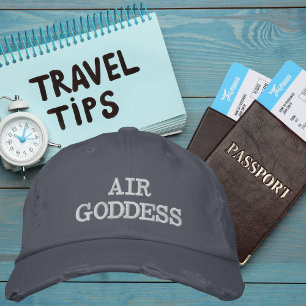 Air Goddess Typography, Wanderlust, Simple Embroidered Hat