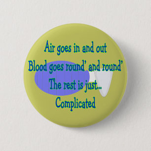 Air Goes and Out...The Rest is Complicated 6 Cm Round Badge