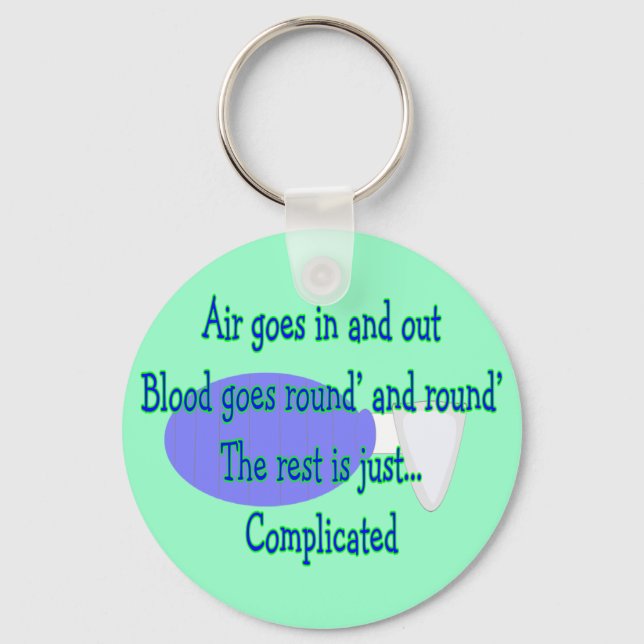 Air Goes and Out...The Rest is Complicated Key Ring (Front)