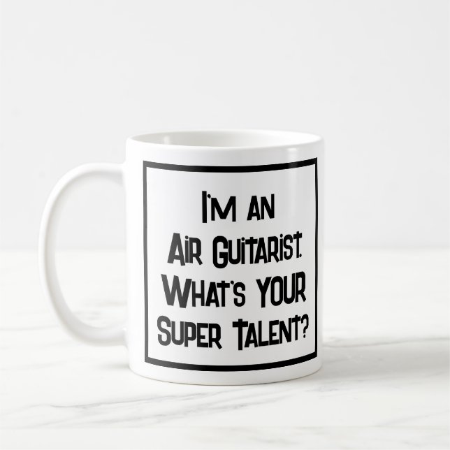 Air Guitarist Super Talent. Coffee Mug (Left)