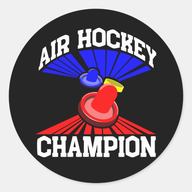 Air Hockey Champion Classic Round Sticker (Front)