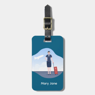 Air Hostess Flight Attendant Luggage Tag