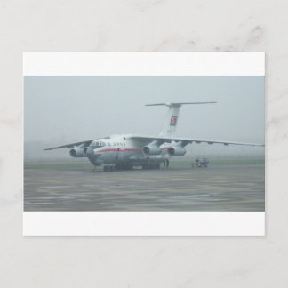 Air Koryo at Pyongyang airport DPRK Il-76 TD Postcard