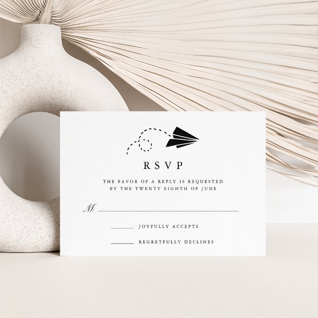 Air Mail | Black and White RSVP Card (Creator Uploaded)