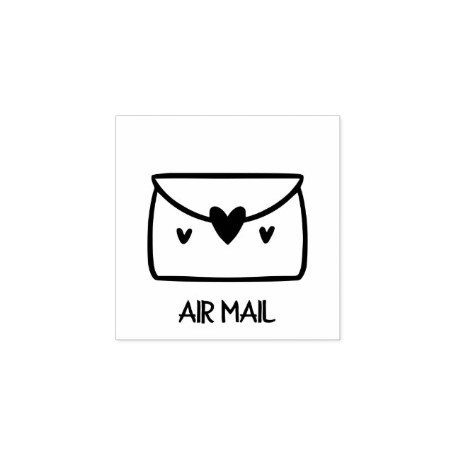 Air Mail Envelope Rubber Stamp (Imprint)