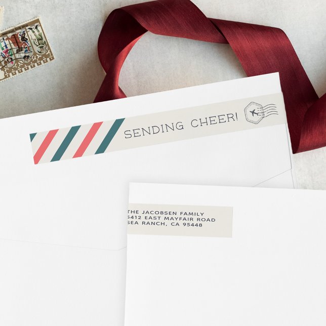 Air Mail | Holiday Return Address Wrap Around Label (Creator Uploaded)