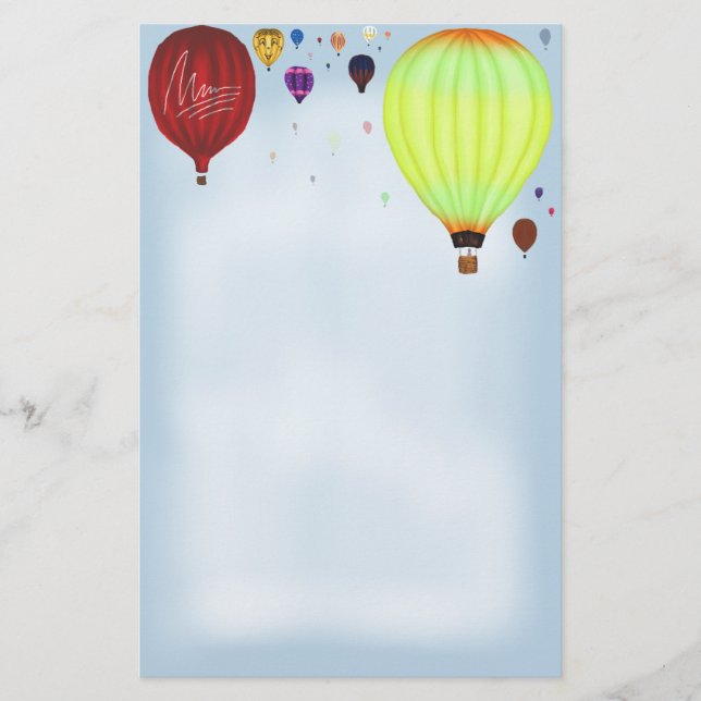 Air Mail ~Hot Air Balloons~ Stationery (Front)