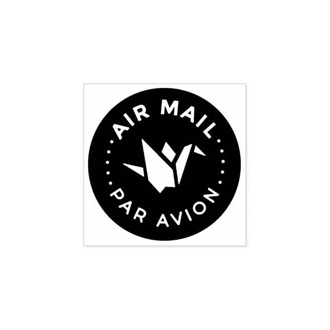 AIR MAIL PAR AVION エアメールスタンプ 折り鶴 鳥 origami bird ラバ Rubber Stamp (Imprint)