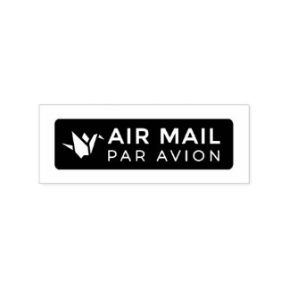 AIR MAIL PAR AVION 折り鶴 鳥 エアメールスタンプ origami bird ラバ Rubber Stamp