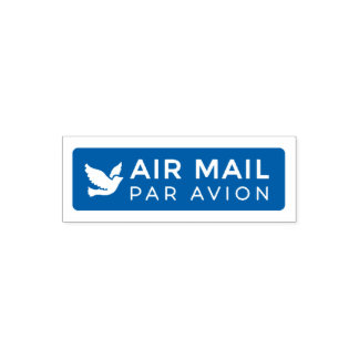 AIR MAIL PAR AVION 鳥 エアメールスタンプ bird birds セルフインキング Self-inking Stamp