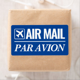 Air Mail / Par Avion big blue shipping labels