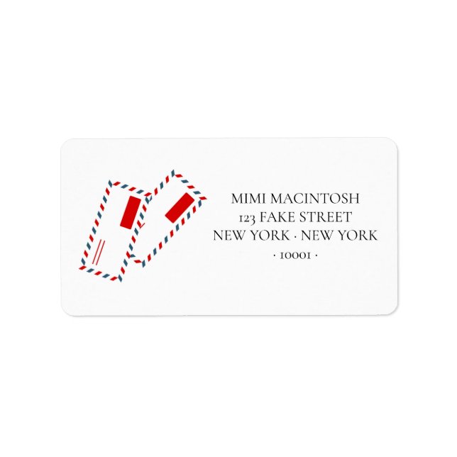 Air Mail Post Marked Address Labels (Front)