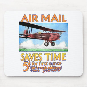Air Mail Saves Time Mouse Mat