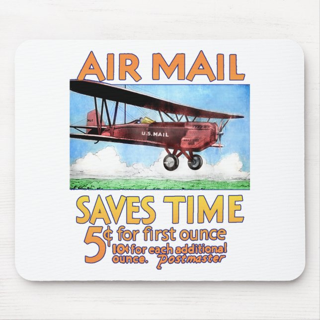Air Mail Saves Time Mouse Mat (Front)