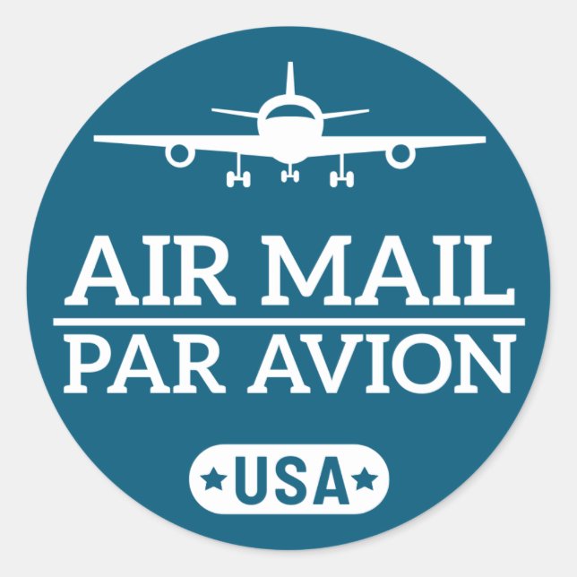 Air Mail Sticker (Blue) (Front)
