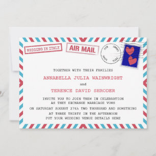 Air Mail Wedding In Italy Invitations