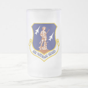 Air National Guard Military Veteran Frosted Glass Beer Mug