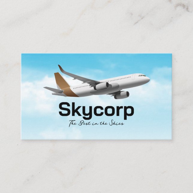 Air Plane in the Sky | Travel Business Card (Front)