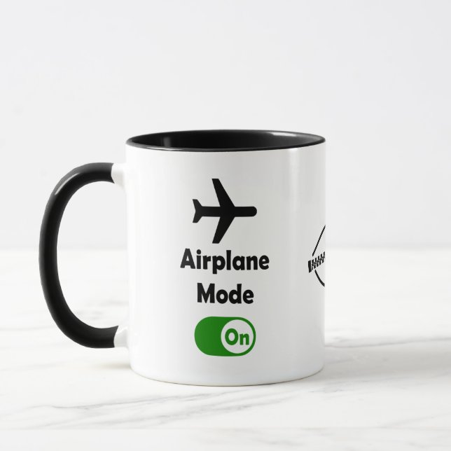 “Air Plane Mode On” funny quote Silence Design Mug (Left)