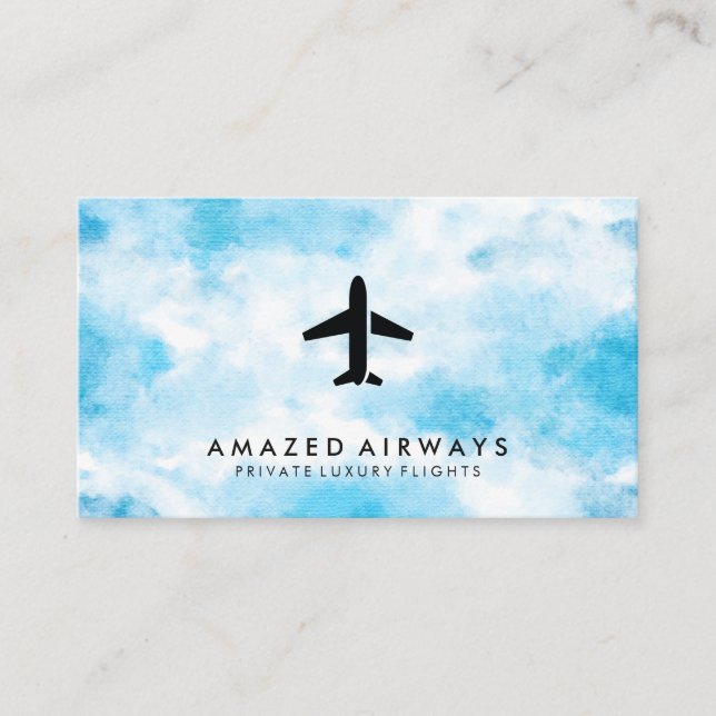 Air Plane | Sky Clouds Business Card (Front)
