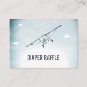 *~* Air Plane Sky Clouds Diaper Raffle Enclosure Card