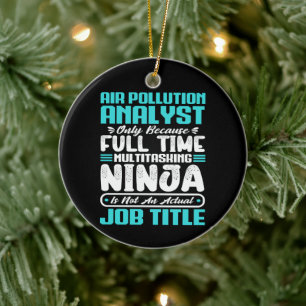 Air Pollution Analyst Job Title Profession Skills Ceramic Tree Decoration