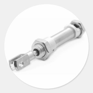 Air-powered cylinder classic round sticker