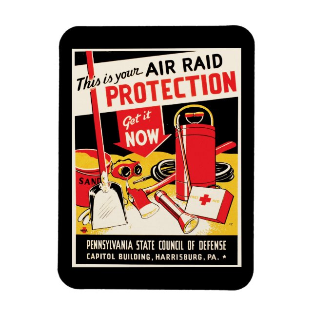Air Raid Protection Magnet (Vertical)