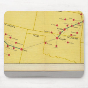 Air Route from Los Angeles to Columbus Mouse Mat