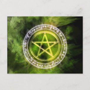 Air Rune Circle Pagan Pentacle Art Postcard