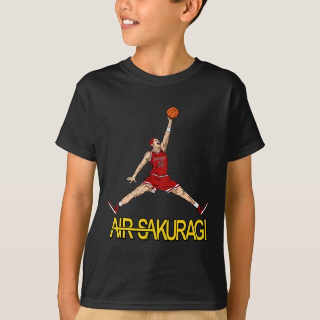 Air Sakuragi Anime Style Bysketbyll Design  T-Shirt (Front)