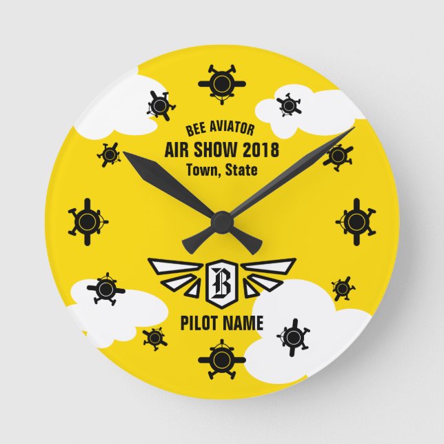 Air Show Souvenir Round Clock (Front)