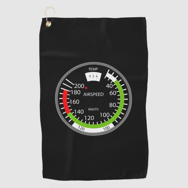 Air Speed Pilot Aviation Geek Golf Towel (Front)