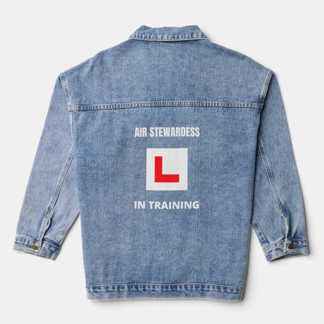 Air Stewardess in training Denim Jacket (Back)