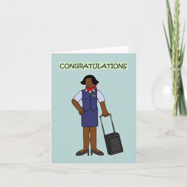 Air Stewardess Retirement Congratulations Card (Front)