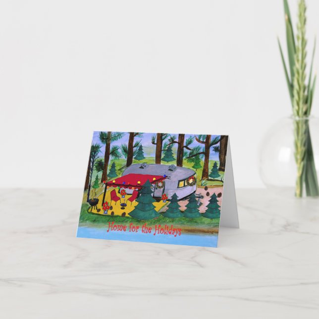 Air stream lake camper Holiday cards (Front)