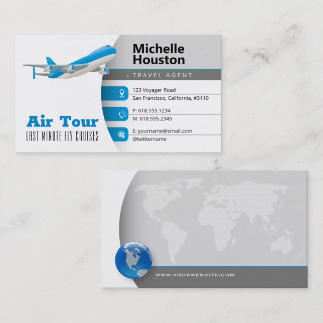 Air Tour | Travel Agent Business Card (Front/Back)