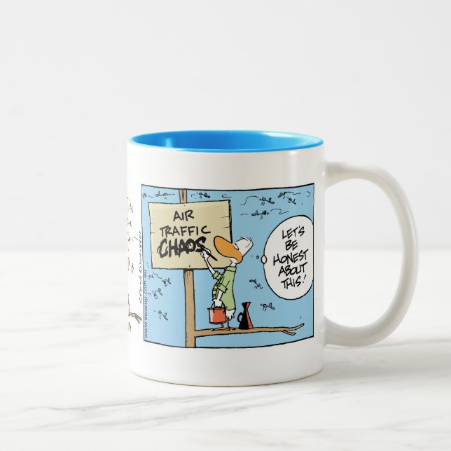 Air Traffic Chaos Aviation Humour Mug (Right)