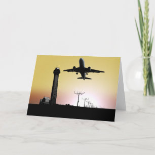 Air Traffic Control Tower & Plane Card