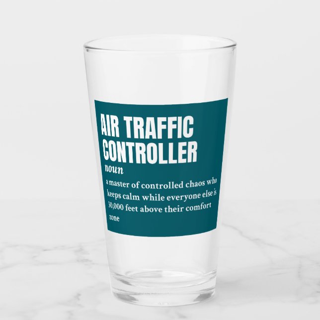 Air Traffic Controller – Aviation Gift Definition Glass (Front)