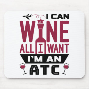 Air Traffic Controller Control ATC Funny Wine Mouse Mat