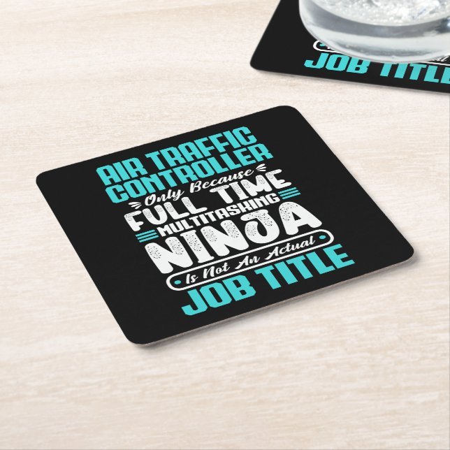 Air Traffic Controller Job Title Profession Funny Square Paper Coaster (Angled)